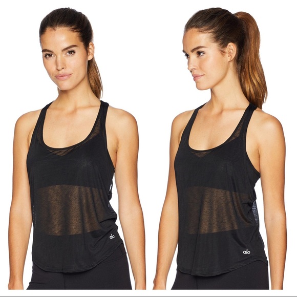 { ALO Yoga } Arrow Tank in Black - Picture 2 of 6